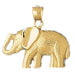 Elephant Charm Pendant 14k Gold