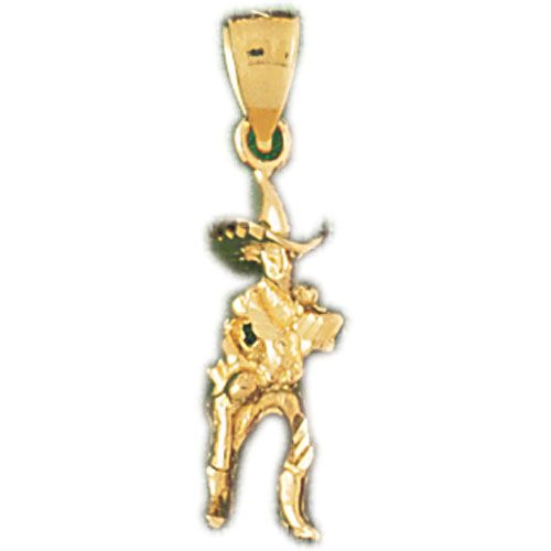 3D Cowboy Charm Pendant 14k Gold