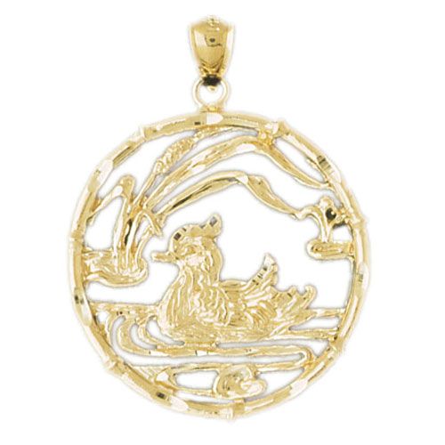Duck Charm Pendant 14k Gold