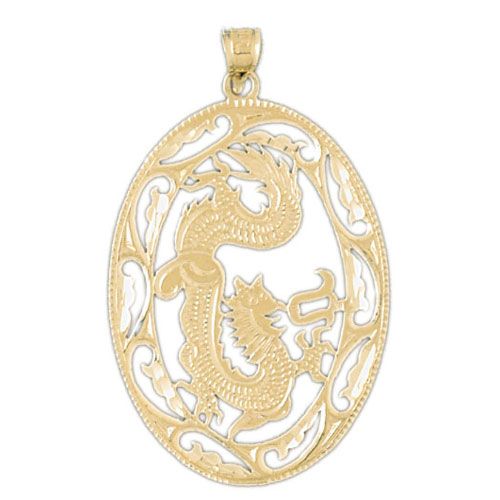 Dragon Charm Pendant 14k Gold