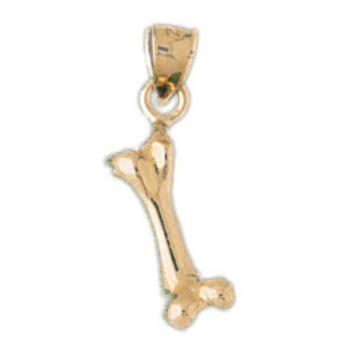 Dog Bone Toy Charm Pendant 14k Gold