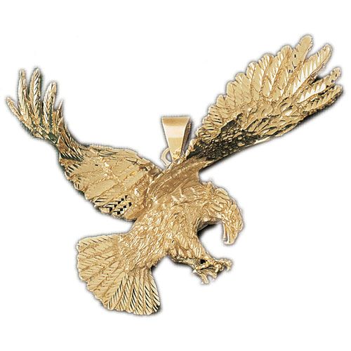 Flying Eagle Charm Pendant 14k Gold