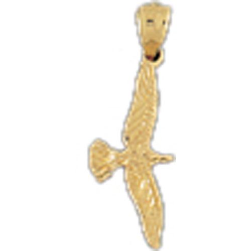 3D Bird Charm Pendant 14k Gold