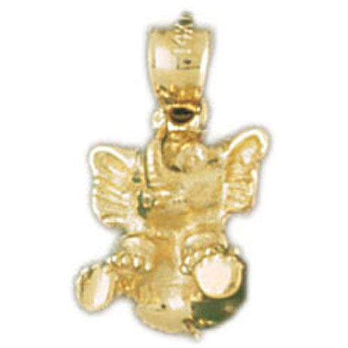 3D Elephant Charm Pendant 14k Gold