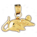 Rat Mouse Charm Pendant 14k Gold