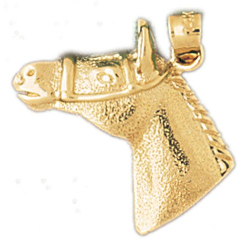 Horse Head Charm Pendant 14k Gold