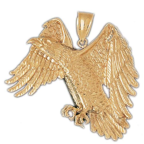 Flying Eagle Charm Pendant 14k Gold
