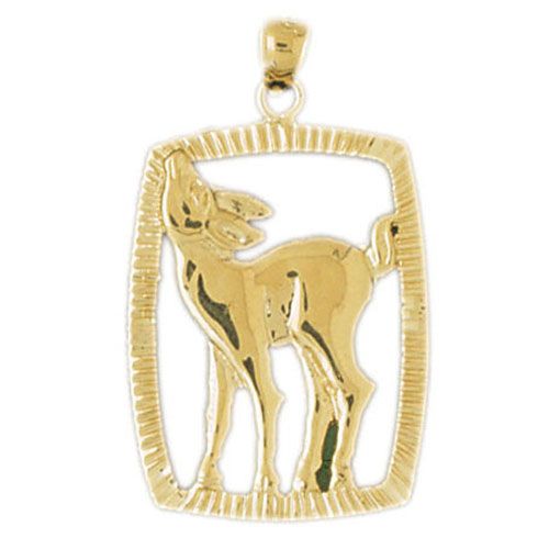 Gazelle Charm Pendant 14k Gold