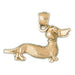 Dachsund Dog Charm Pendant 14k Gold