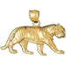 Tiger Charm Pendant 14k Gold