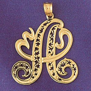Initial A Charm Pendant 14k Gold