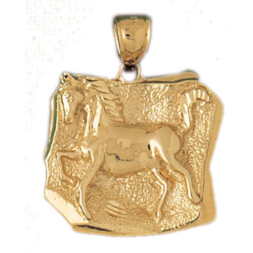 Horse Charm Pendant 14k Gold