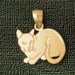 Cat Kitten Charm Pendant 14k Gold