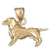 Dachsund Dog Charm Pendant 14k Gold
