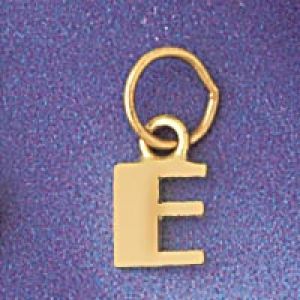 Initial E Charm Pendant 14k Gold