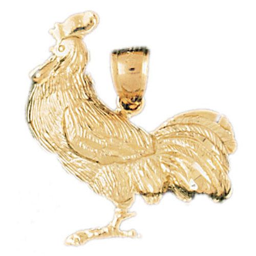 Rooster Charm Pendant 14k Gold