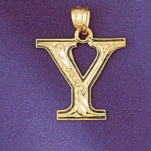 Initial Y Charm Pendant 14k Gold