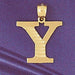 Initial Y Charm Pendant 14k Gold