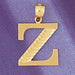 Initial Z Charm Pendant 14k Gold