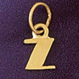 Initial Z Charm Pendant 14k Gold