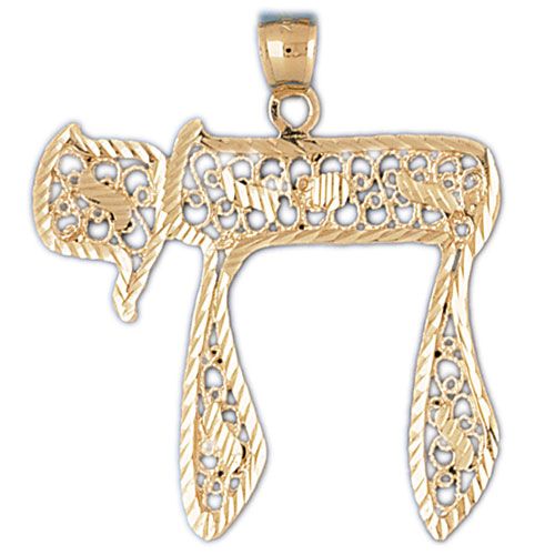 Chai Charm Pendant 14k Gold