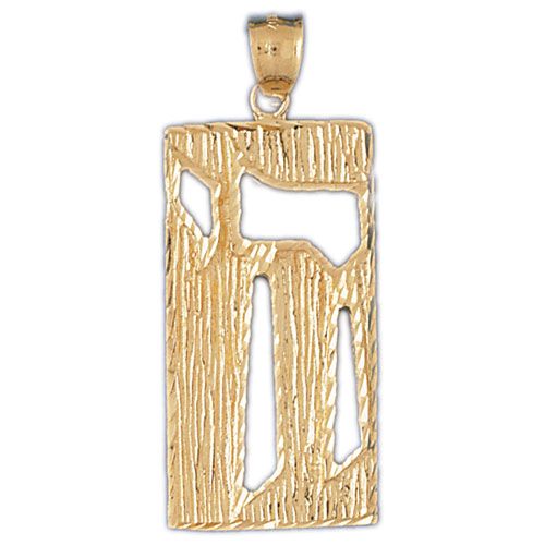 Chai Charm Pendant 14k Gold