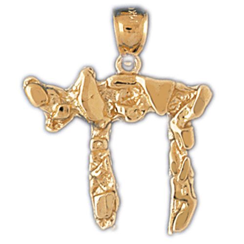 Chai Charm Pendant 14k Gold