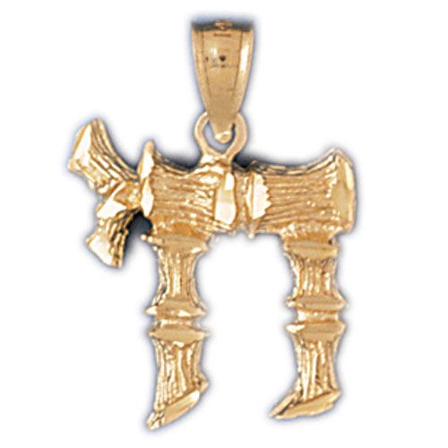 Chai Charm Pendant 14k Gold