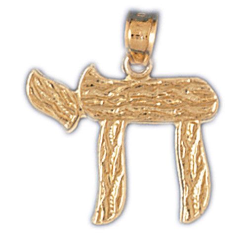 Chai Charm Pendant 14k Gold
