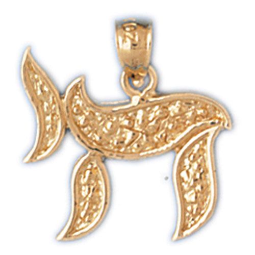 Chai Charm Pendant 14k Gold