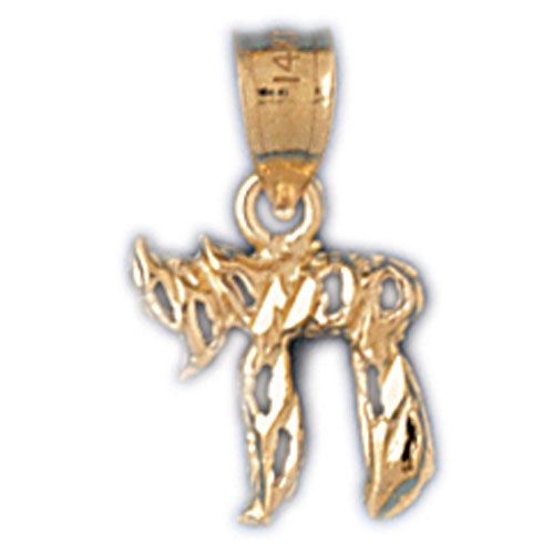 Chai Charm Pendant 14k Gold