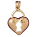 Heart Lock Charm Pendant 14k Gold