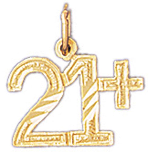 21 Plus Charm Pendant 14k Gold