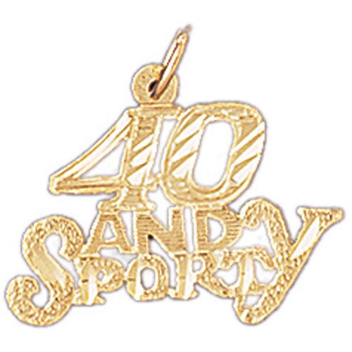 40 And Sporty Charm Pendant 14k Gold