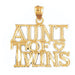 Aunt Of Twins Charm Pendant 14k Gold