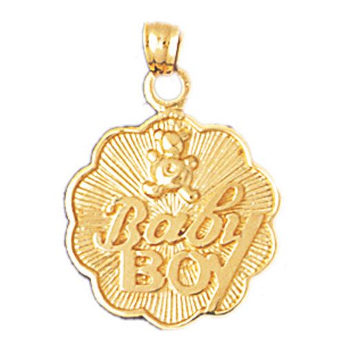 Baby Boy Charm Pendant 14k Gold