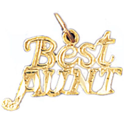 Best Aunt Charm Pendant 14k Gold