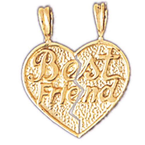 Best Friend Charm Pendant 14k Gold