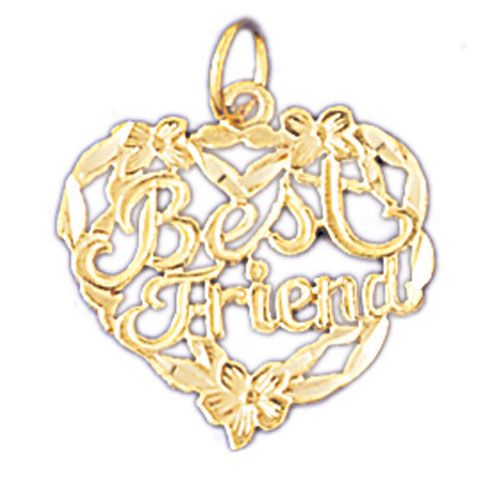 Best Friend Charm Pendant 14k Gold