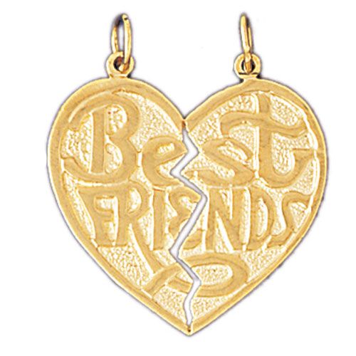 Best Friends Charm Pendant 14k Gold