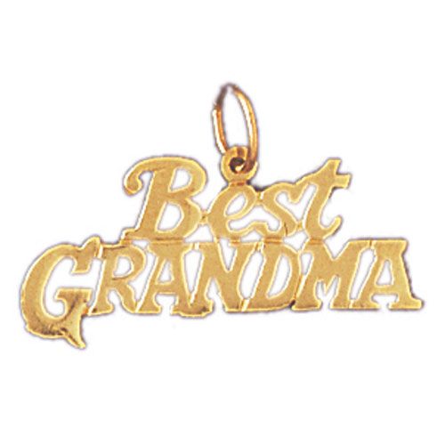 Best Grandma Charm Pendant 14k Gold
