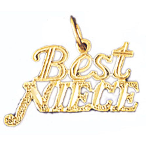 Best Niece Charm Pendant 14k Gold