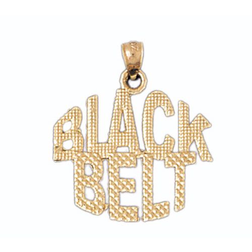 Black Belt Charm Pendant 14k Gold