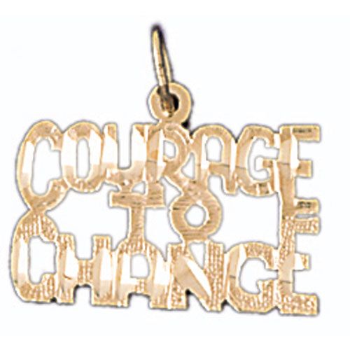 Courage To Change Charm Pendant 14k Gold