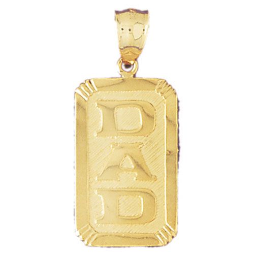 Dad Charm Pendant 14k Gold