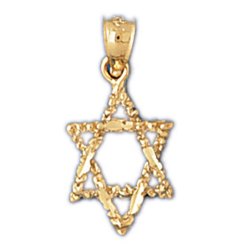 Star of David Charm Pendant 14k Gold