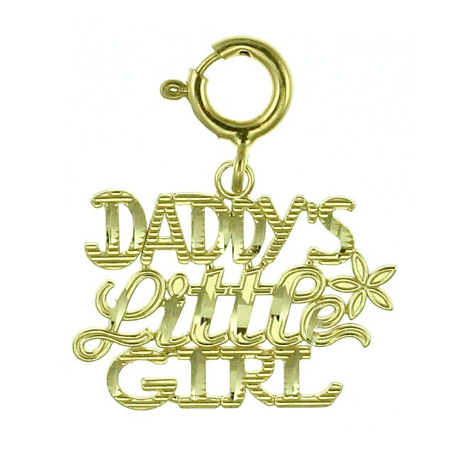 Daddy's Little Girl Charm Pendant 14k Gold