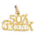 Fifty Per Cent Greek Charm Pendant 14k Gold