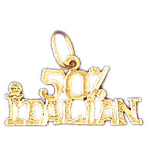 Fifty Per Cent Italian Charm Pendant 14k Gold