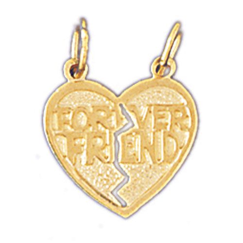 Forever Friend Charm Pendant 14k Gold